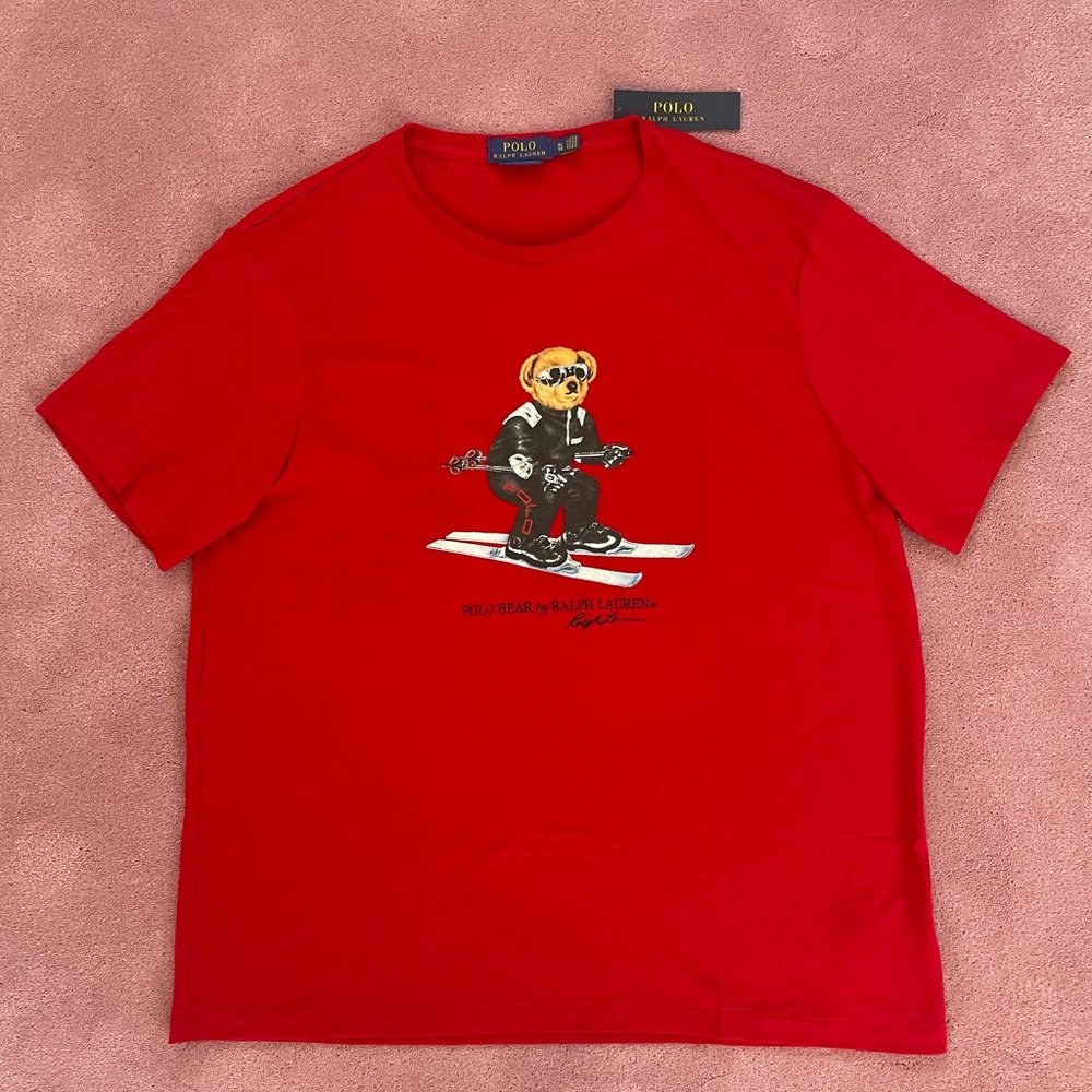 Polo Ralph Lauren red Polo Bear t-shirt, custom slim fit, size XL